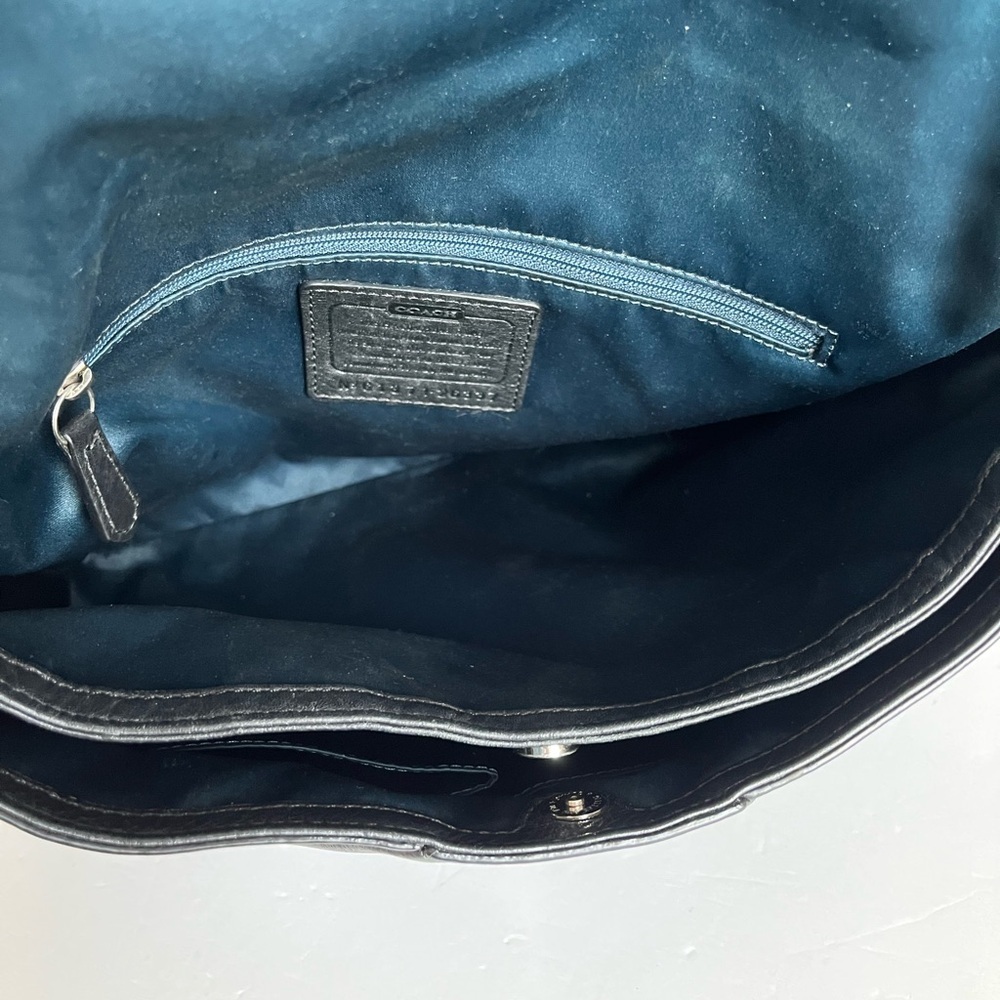 Coach Madison Glitter Python Flap Leather Shoulder Bag - Picture 6 of 10